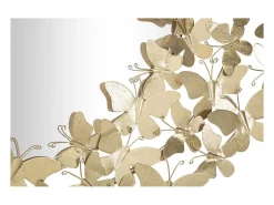 Espejo de pared redondo con mariposas 3D Butterfly Wind Dorado New