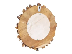 Espejo De Pared|Espejo-Espejo de pared redondo de teca de 40 cm Marru00f3n