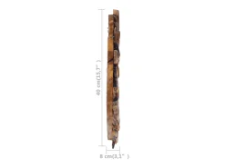 Espejo De Pared|Espejo-Espejo de pared redondo de teca de 40 cm Marru00f3n