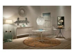 Les Tendances Espejo de pared redondo de mimbre Gaell D 90 cm Blanco Clearance