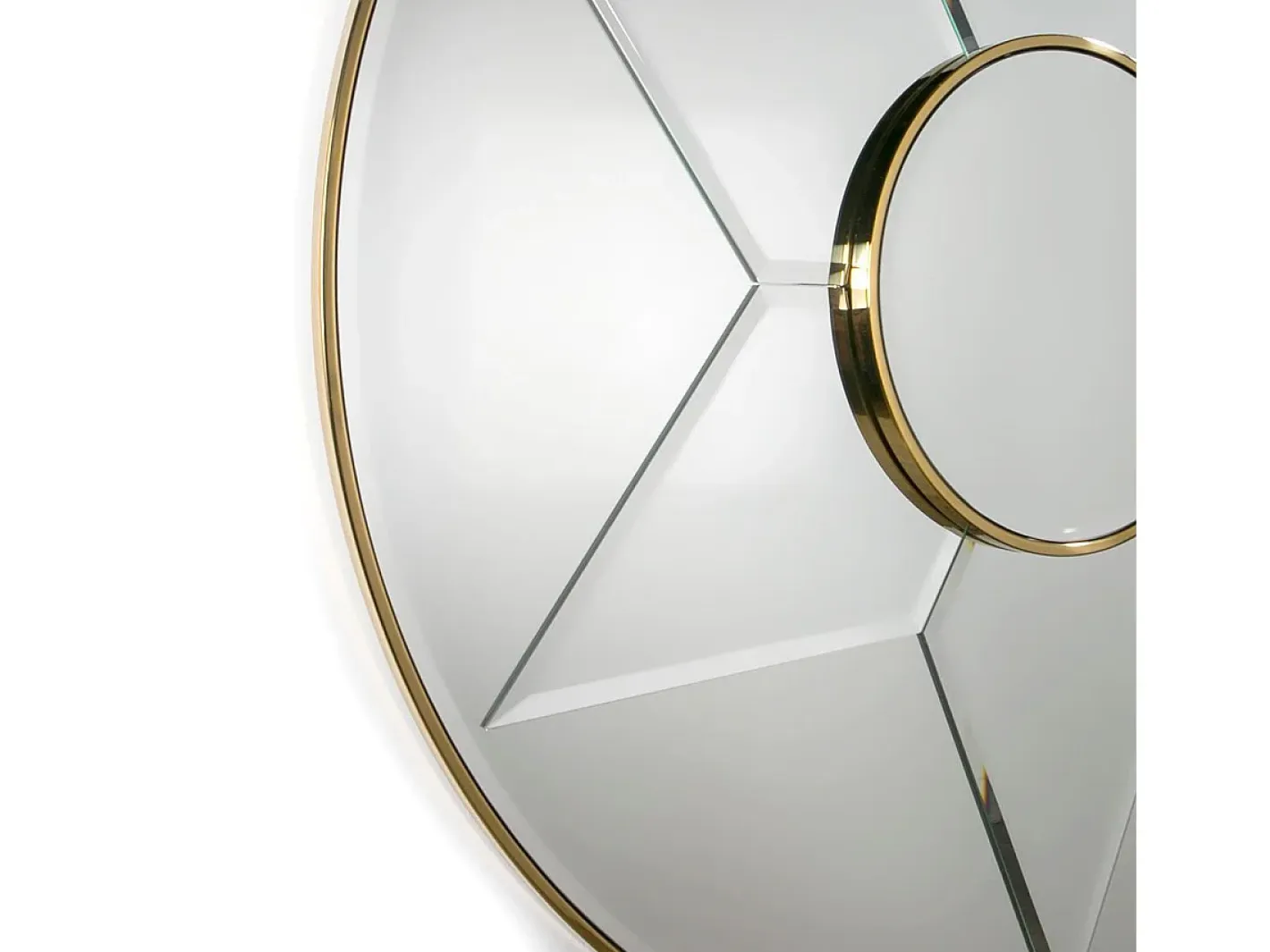Les Tendances Espejo de pared redondo de metal Alma D 120 cm Dorado Online