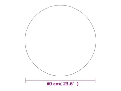 Espejo de pared redondo de cristal de 60 cm Plateado New