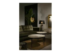 New Les Tendances Espejo de pared redondo de metal y cristal Cailly D 73 cm Dorado