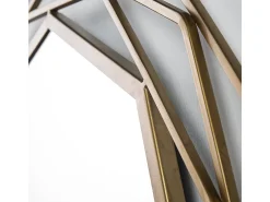 Discount Les Tendances Espejo de pared redondo moderno KORZA de metal – Ø 81 cm Dorado