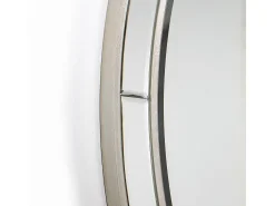 Les Tendances Espejo de pared redondo Octy de madera y cristal plateado Gris