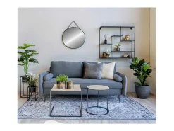New Les Tendances Espejo de pared redondo TRAPANI de metal – Ø 60 cm Negro