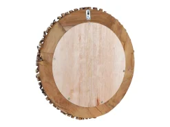 Clearance Espejo de pared redondo teca 60 cm ES129707 Marru00f3n