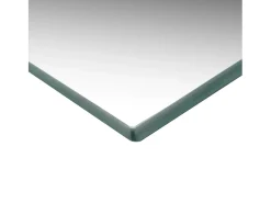 Espejo De Pared|Espejo-Espejo de pared sin marco con luces LED de cristal rectangular Plateado
