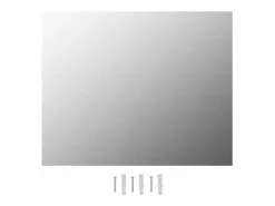 Espejo De Pared|Espejo-Espejo de pared sin marco con luces LED de cristal rectangular Plateado