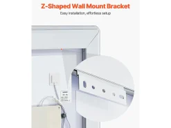 Clearance Espejo de Pared SucceBuy, 50 x 70 cm, Espejo de Baño LED, Montaje en Pared, Antiniebla, 3 Colores de Temperatura Ajustables Blanco