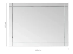 Espejo De Pared|Espejo-Espejo de pared 60x50 cm Cristal Plateado