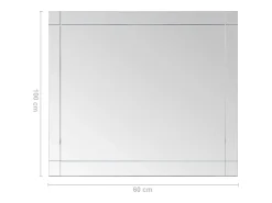 Espejo De Pared|Espejo-Espejo de pared 100x60 cm Cristal Plateado