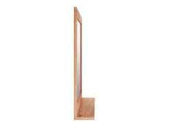 Outlet Espejo de pared 55x55 cm Madera maciza de nogal Marru00f3n