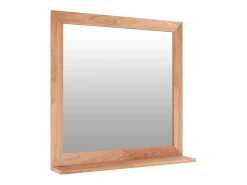 Outlet Espejo de pared 55x55 cm Madera maciza de nogal Marru00f3n