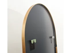 Espejo-Espejo de pie - Marco de metal - 180 x 80 cm - Arqueado - Para salón o vestidor - Dorado