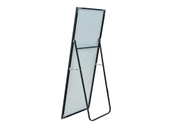Espejo de pie - Marco de metal - 180 x 80 cm - Rectangular - Para salón o vestidor - Negro