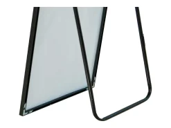 Espejo de pie - Marco de metal - 180 x 80 cm - Rectangular - Para salón o vestidor - Negro