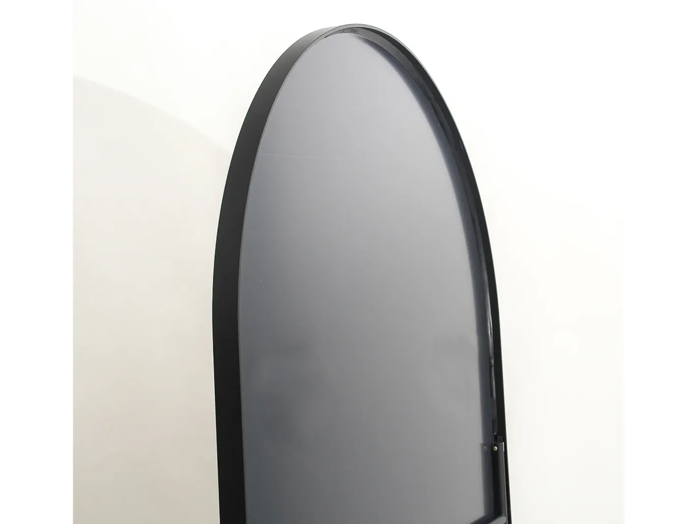 Espejo de pie - Marco de metal - 180 x 80 cm - curvo - para salón o vestidor - Negro Online