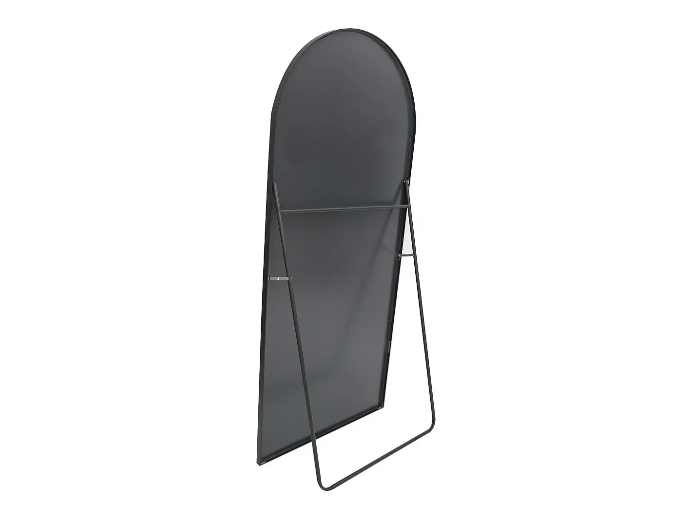 Espejo de pie - Marco de metal - 180 x 80 cm - curvo - para salón o vestidor - Negro Online