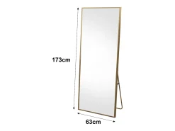 Espejo de pie 173 x 63 cm - espejo autoportante, se puede colgar o apoyar en la pared - espejo de pie grande - Dorado Clearance
