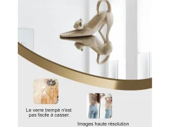 Espejo de pie arqueado 177×77 cm con marco – Diseño elegante y vintage, versátil (colgar o colocar) Dorado New
