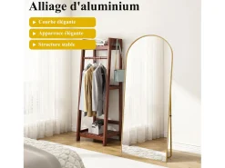 Espejo de pie arqueado 177×77 cm con marco – Diseño elegante y vintage, versátil (colgar o colocar) Dorado Clearance