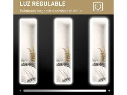 Homcom Espejo de pie Atlantis luz LED ajustable 150x40 cm Negro Discount