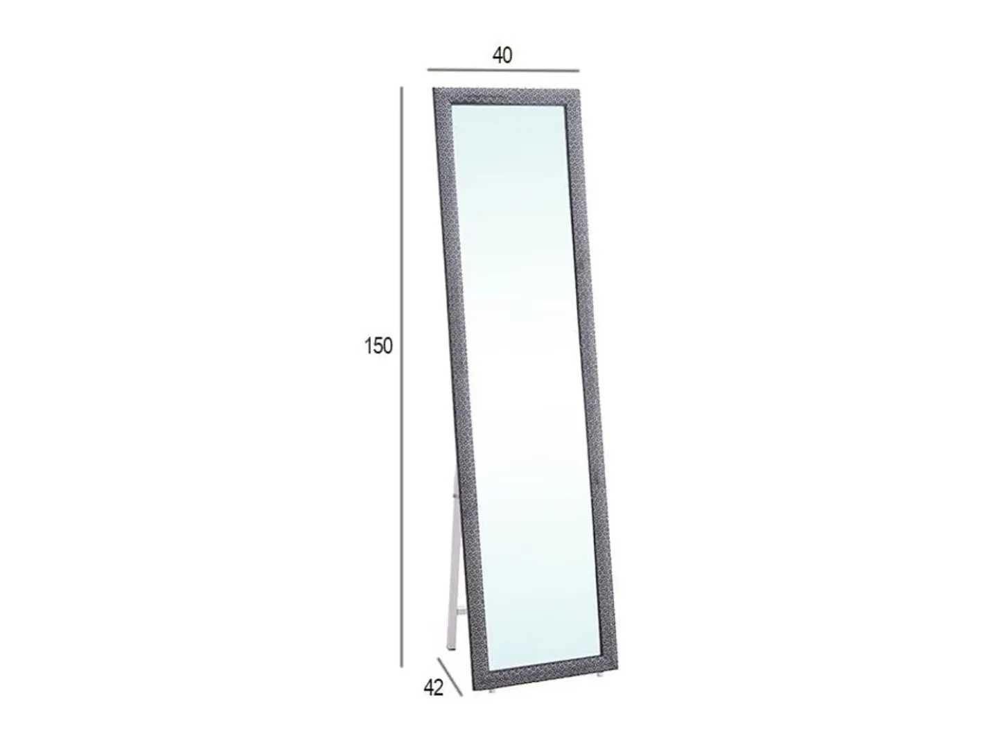 Basic Espejo De Pared|Espejo-Espejo de pie Cardiff 146,5x38,5x30,5 cm Negro