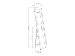 Basic Espejo De Pared|Espejo-Espejo de pie Cardiff 146,5x38,5x30,5 cm Negro