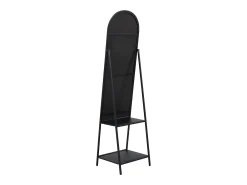 OZAIA Espejo de pie con 2 estantes - Metal - Ancho 46 x Prof. 41 x Alt. 172 cm - - LIVIO Negro Clearance