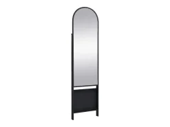 OZAIA Espejo de pie con 2 estantes - Metal - Ancho 46 x Prof. 41 x Alt. 172 cm - - LIVIO Negro Clearance