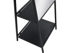 OZAIA Espejo de pie con 2 estantes - Metal - Ancho 46 x Prof. 41 x Alt. 172 cm - - LIVIO Negro Clearance