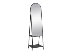 OZAIA Espejo de pie con 2 estantes - Metal - Ancho 46 x Prof. 41 x Alt. 172 cm - - LIVIO Negro Clearance