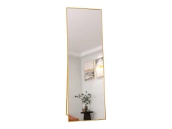 Outlet Espejo de pie de 150 x 40 cm, marco de aluminio , espejo de pared moderno para colocar de pie o colgar Dorado