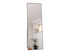 Sale Espejo de pie de 165 x 60 cm, marco de aluminio , espejo de pared moderno para colocar de pie o colgar Negro