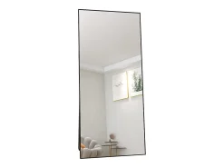 Espejo de pie de 180 x 80 cm, marco de aluminio , espejo de pared moderno para colocar de pie o colgar Negro Sale