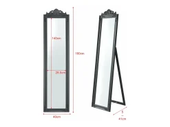 Helloshop26 Espejo de pie inclinable 160 x 40 cm oscuro 03_0007963 Gris Hot