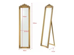 Helloshop26 Espejo de pie inclinable 160 x 40 cm dorado 03_0007962 Amarillo Hot