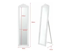 Helloshop26 Espejo-Espejo de pie inclinable 160 x 40 cm mate 03_0007961 Blanco