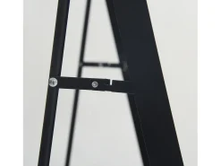 Espejo-Espejo de pie, marco de aluminio con soporte, alto 162 cm, ancho 53 cm, Negro
