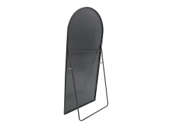 Espejo-Espejo de pie, marco de aluminio con soporte, alto 162 cm, ancho 53 cm, Negro