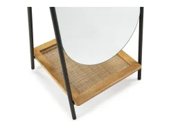 Les Tendances Espejo de pie MUSTO de madera, metal y ratán – 171,5 cm Negro