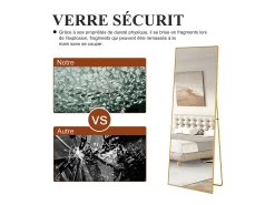 Sale Espejo de pie rectangular 174×63 cm con marco – Diseño minimalista y moderno Dorado