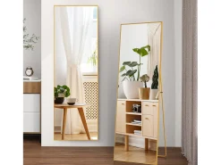 Sale Espejo de pie rectangular 174×63 cm con marco – Diseño minimalista y moderno Dorado