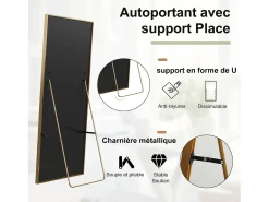 Sale Espejo de pie rectangular 174×63 cm con marco – Diseño minimalista y moderno Dorado