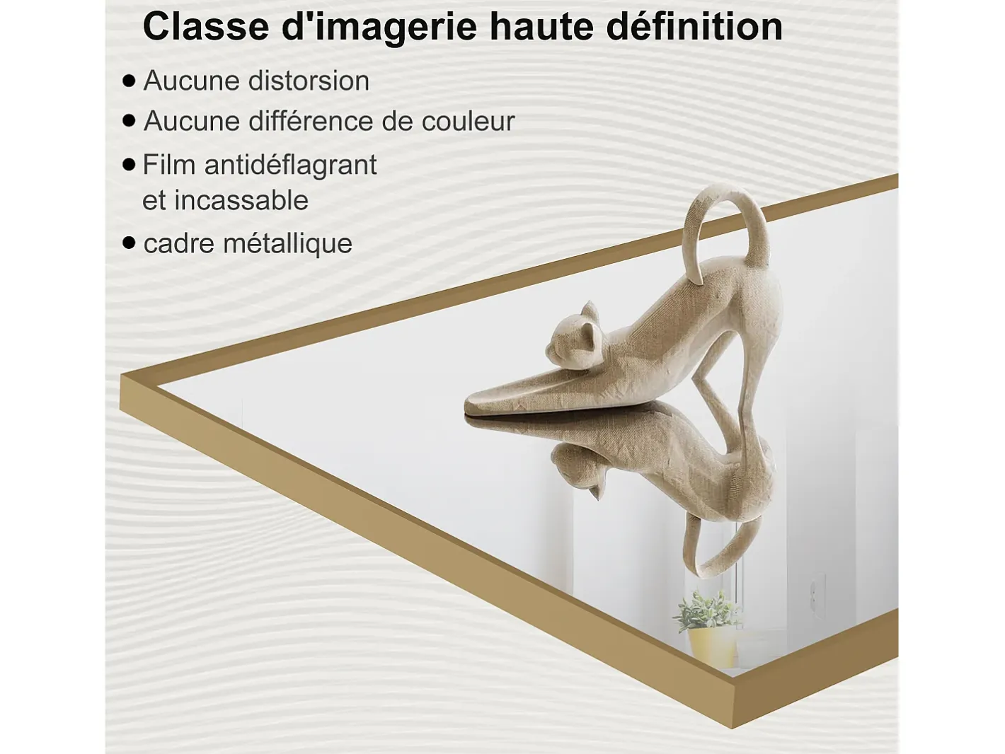 Espejo de pie rectangular 164×54 cm con marco – Diseño minimalista y moderno Dorado Best