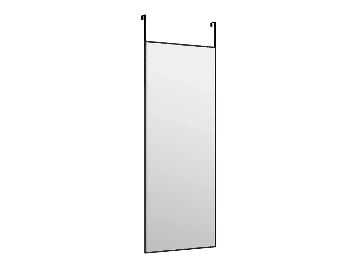 Espejo-Espejo de puerta 30x80 cm Cristal y aluminio Negro