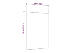 Espejo-Espejo de puerta 40x60 cm Cristal y aluminio Negro