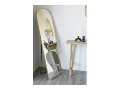 Les Tendances Espejo de suelo de aluminio MADRID – L 40 x H 150 cm-Color ribete verde crudo Beige Sale
