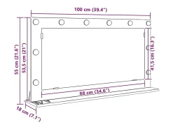 Clearance Espejo de tocador con espejo Roble artesanal 100 x 55 x 18 cm Marru00f3n